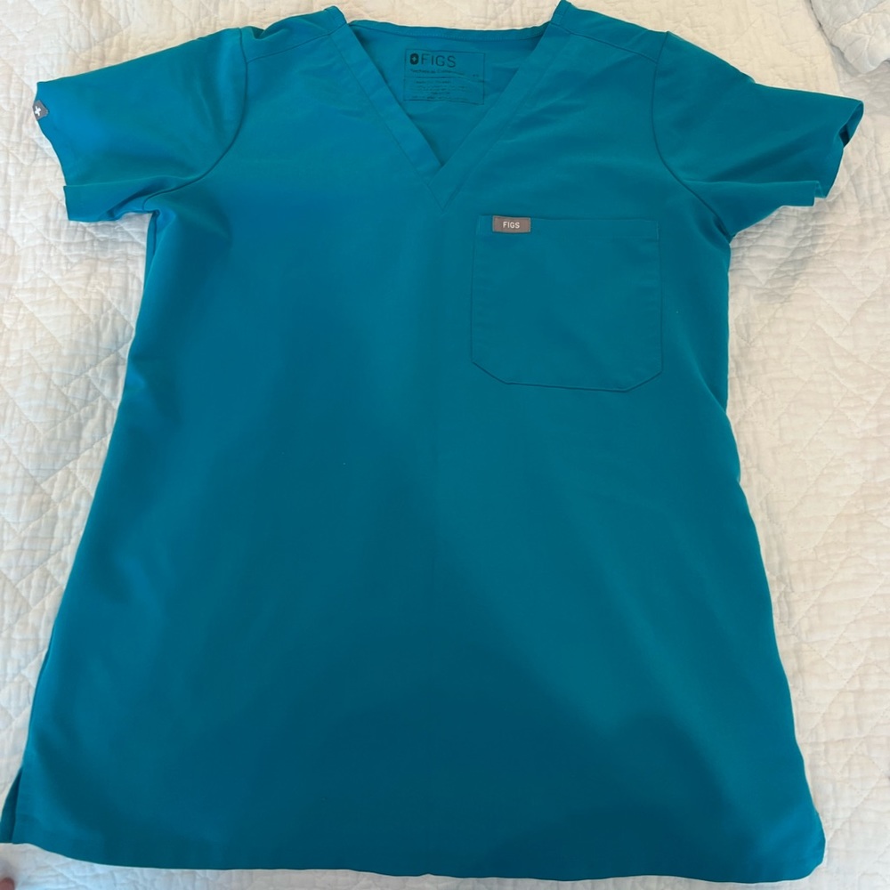 Figs XS Teal scrub set